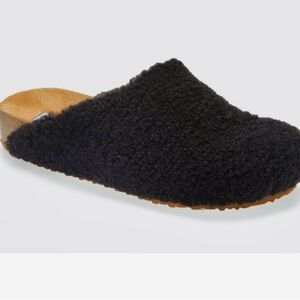 Steve Madden Black Fuzzy Mules